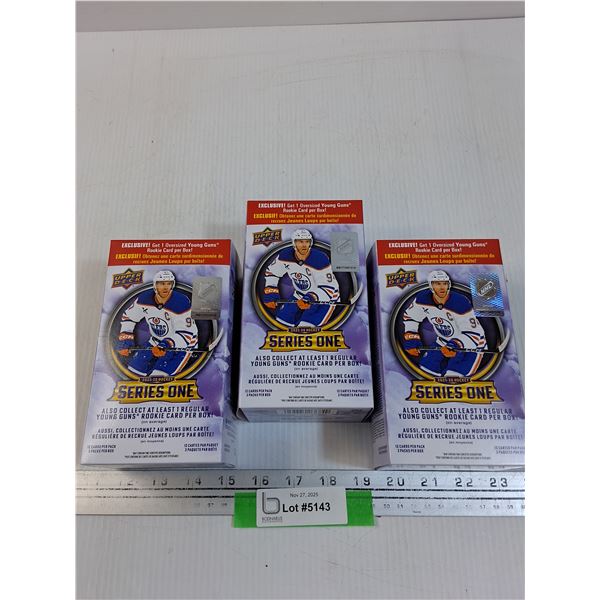 (3) Upper Deck 2025-26 Series Booster Boxes Hockey Trading Cards - CANNOT GUARANTEE AUTHENTICATION