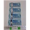 Image 1 : (4) Canadian Five Dollar Bills in Sequential Order - 2013 Issue Year