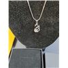Image 2 : Moissanite Gem Swan Pendant w/Sterling Silver Necklace - Cannot Authenticate