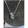 Image 3 : Moissanite Gem Swan Pendant w/Sterling Silver Necklace - Cannot Authenticate