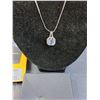 Image 3 : Moissanite Gem Pendant w/Sterling Silver Necklace - Cannot Authenticate