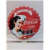 Image 1 : Coca Cola Metal Bottle Cap Sign - 16" Diameter
