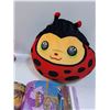 Image 5 : Lot: Children's Lady Bug Stuffy, Bicycle Helmet, Barbie Storybook, (4) Garbage Bags