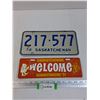 Image 1 : Saskatchewan License Plate: 1976 & Homecoming 1971