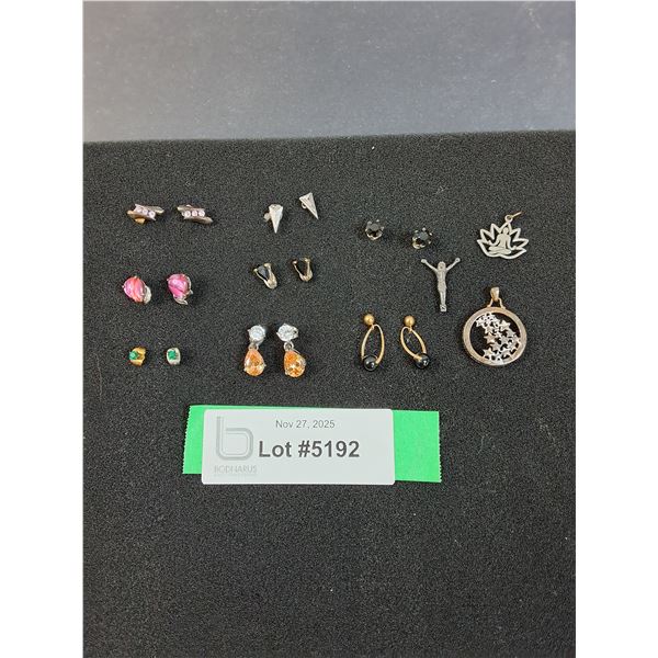 (8) Stud Earrings, (3) Necklace Pendants