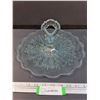 Image 1 : Light Blue Glass Dessert Tray - 12" Diameter