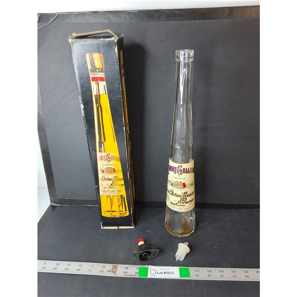 Liquore Galliano Glass Bottle 17"