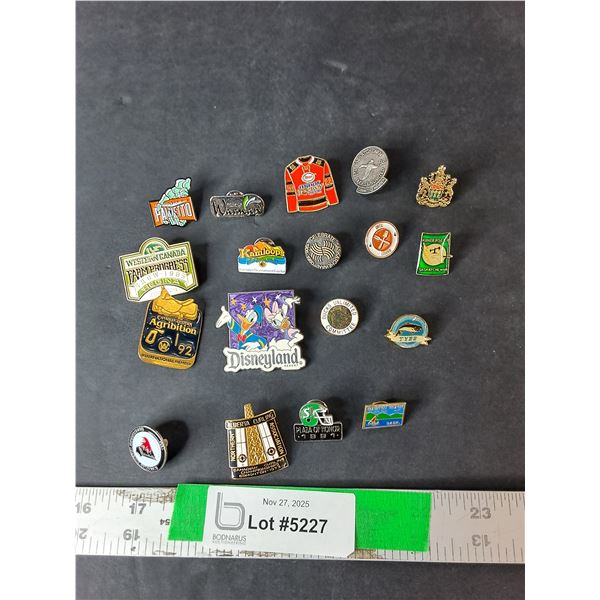 Decorative Pins- Disneyland, Agribition 1992, Ducks Unlimited, Misc.