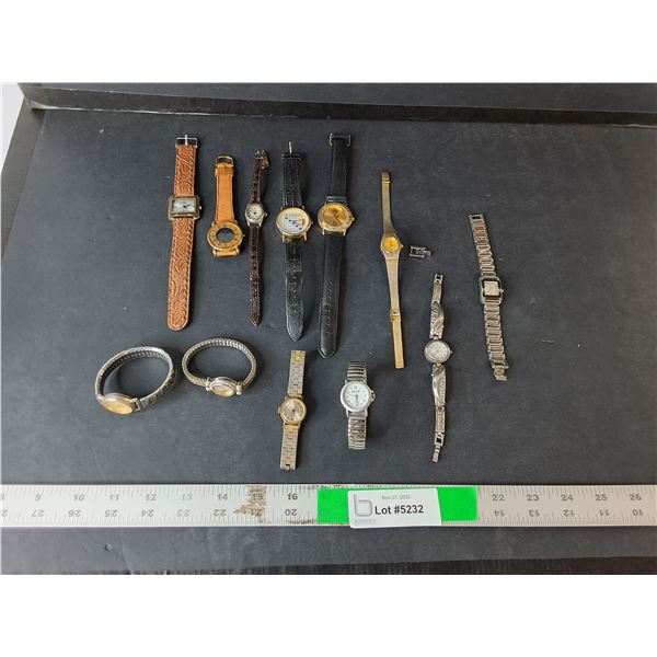 (12) Wristwatches- Joseph Benard, Bingo, Pacer, Misc. As Is