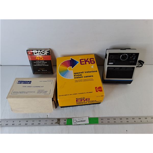 Kodak EK6 Instant Camera, 8 Track Cartridge Tape, Tape Drive Cleaning Kit- Cannot Ship