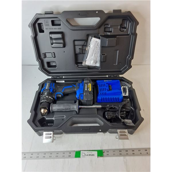 Cobalt 24V Brushless Drill/Driver- Powers On, Battery, Charger, Case- Appears New