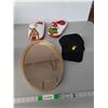 Image 1 : Grinch Slippers- 40/41, Oval Mirror 15.75" & Hat