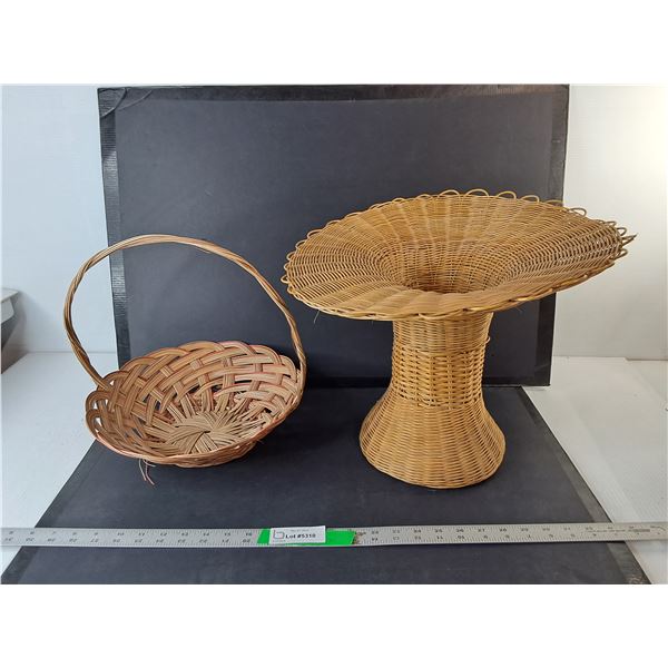 Wicker Basket 12.5" & Planter 13.5" Tall