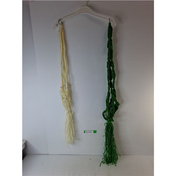 (2) Macrame Plant Hangers Up to 40" Long