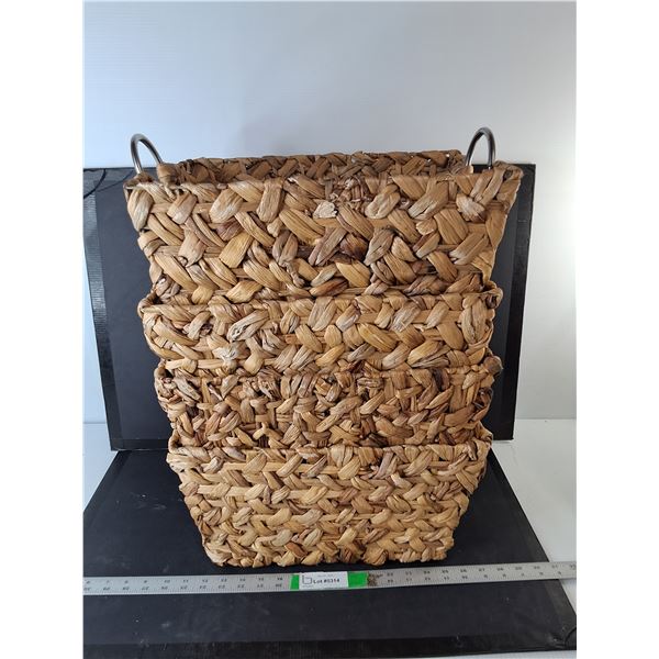 (4) Wicker Storage Baskets 16" x 11.5" x 8.5", Cannot Ship