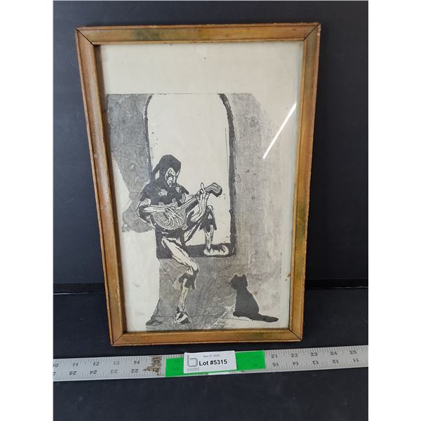 Framed Jester Artwork 15" x 10"