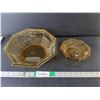 Image 1 : Golden Glass Octagonal Chip & Dip Bowls  Up to 11" Diameter