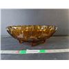 Image 1 : Footed Amber Glass Berry Bowl 12.25" Diameter