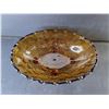 Image 2 : Footed Amber Glass Berry Bowl 12.25" Diameter