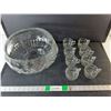Image 1 : Glass Punch Bowl 10" Diameter & (8) Glasses - PICK UP