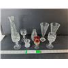 Image 1 : Glass Lot- Vase, Shot/Wine Glasses, Misc.