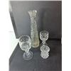 Image 3 : Glass Lot- Vase, Shot/Wine Glasses, Misc.