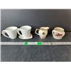 Image 1 : (2) White Swerve Cappucino Cups, Creamer, Sugar Bowl