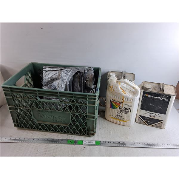 Cloverdale Epoxy Paint & Lacquer Thinners, Milk Crate 19" x 13" x 11", Tarp, Cannot Ship
