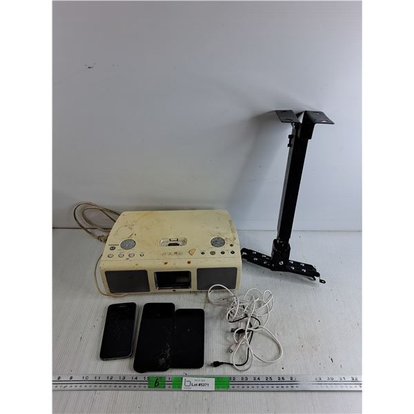 Samsung Smartphones - As Is, Teac Radio Alarm - Powers On, As Is, Charging Cables, Misc