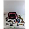 Image 1 : Vise Grips, Small Power Fist Tool Bag, Wire Strippers, Box Cutter, Screwdrivers, Wrenches, Misc