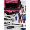 Image 3 : Vise Grips, Small Power Fist Tool Bag, Wire Strippers, Box Cutter, Screwdrivers, Wrenches, Misc