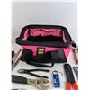 Image 7 : Vise Grips, Small Power Fist Tool Bag, Wire Strippers, Box Cutter, Screwdrivers, Wrenches, Misc