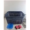 Image 2 : Metal Baskets, Infant Knitted Socks, Plastic Storage Tote 21" x 15" x 12" Ziploc Container, No Ship