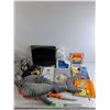 Image 1 : Accuweight Body Scale, Epsom Salts, Various Books, Pencils, Kitchen Knife, Misc Cables, As Is