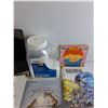 Image 7 : Accuweight Body Scale, Epsom Salts, Various Books, Pencils, Kitchen Knife, Misc Cables, As Is