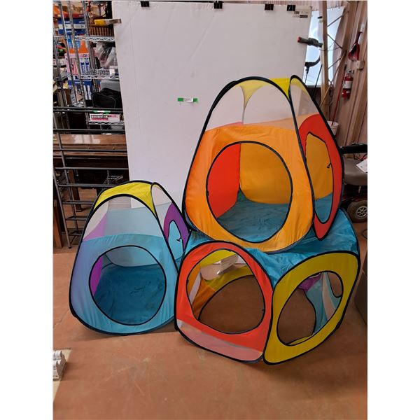 (3) Child's Tents 31" x 32" x 31" , 33" x 26" x 26", Pickup Preferred