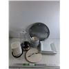 Image 1 : Small Cooking Pot with Lid, Ceramic Dining Plates & Bowls, Plastic Pitcher, WiFi Router- As Is, Misc
