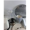 Image 2 : Small Cooking Pot with Lid, Ceramic Dining Plates & Bowls, Plastic Pitcher, WiFi Router- As Is, Misc