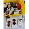Image 5 : Small Sewing Box, Sewing Threads, Buttons, Klikit, Measuring Tape, Misc