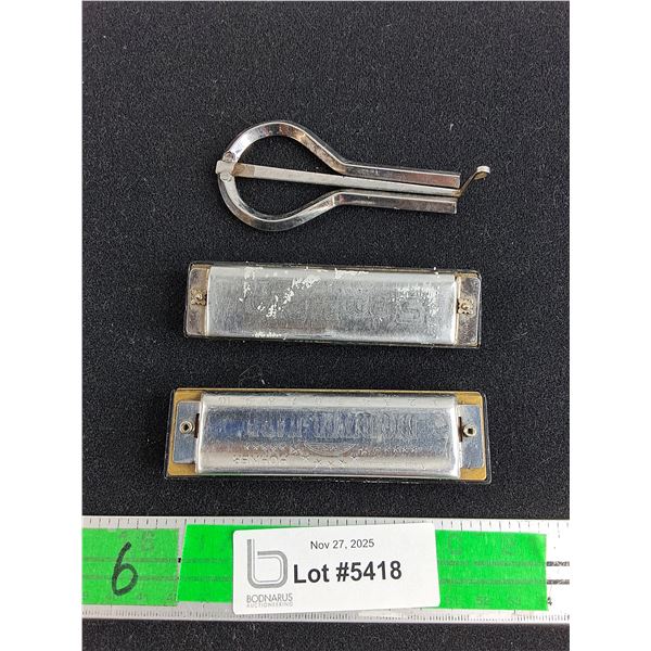 (2)  Vintage Harmonicas, Jaw Harp