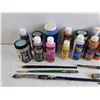 Image 2 : Various Acrylic Paints, Paint Brushes, Anti Rust Plastic Enamel - No Ship