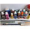 Image 3 : Various Acrylic Paints, Paint Brushes, Anti Rust Plastic Enamel - No Ship