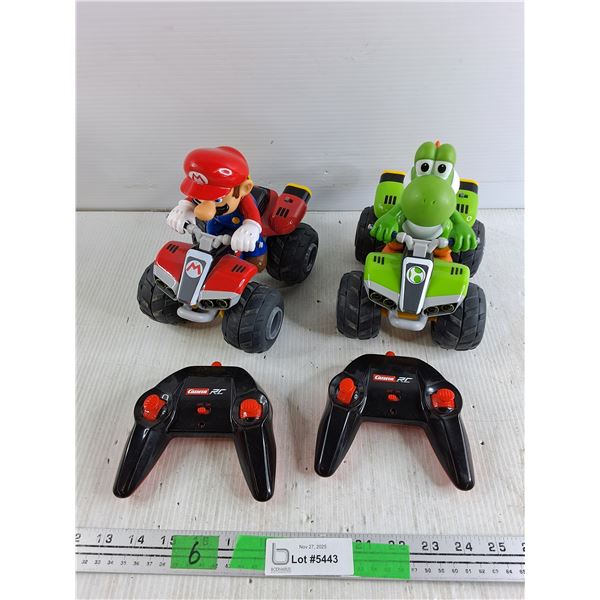 (2) R/C Mario Trucks with (2) Carrera Controllers - As Is