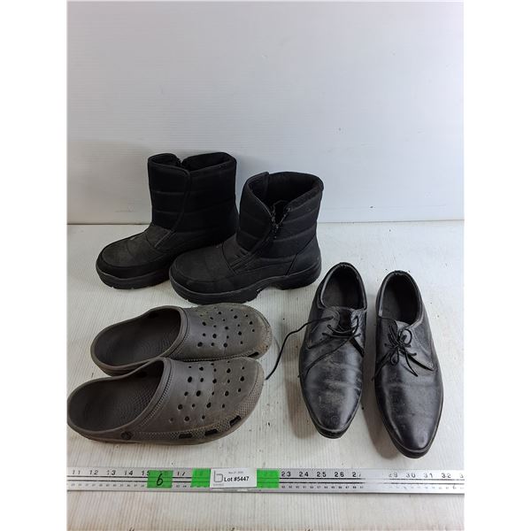 3M Winter Boots - Size 10, Rubber Slippers, Faux Leather Mens Shoes - Size 11