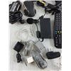 Image 3 : Blackweb Cordless Mouse, TV Remote, Power Blocks, 12V USB Adapter, Various Charging Cables, Remote