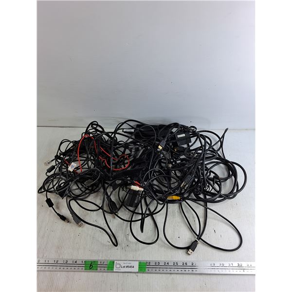 Various Laptop Chargers, HDMI Cable, TV Cable, Misc - As Is