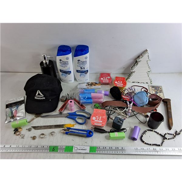 Scentsy Bars, Box Cutter, Multitool, Hockey Card, Wall Charger, Misc