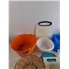Image 2 : Halloween Basket, Cutting Boards, Plastic Bowl, Container Lids, Wicker Basket, Misc