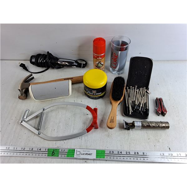 Workpro Hammer, Precision Screwdrivers, JBL Speaker, Shoe Brush, Hair Styling Gel, Hair Trimmer