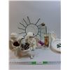 Image 1 : Plaster Cherubs (3),  Glass Containers, Plastic Plates (4) - As Is